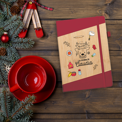 La cucina di - Block Notes in PU a righe - personalizzata con nome