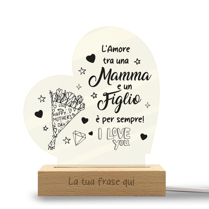 L'amore tra una mamma e un figlio è per sempre - Lampada - Plexiglass personalizzata