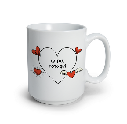 Heart Love - Tazza mug - personalizzata con foto