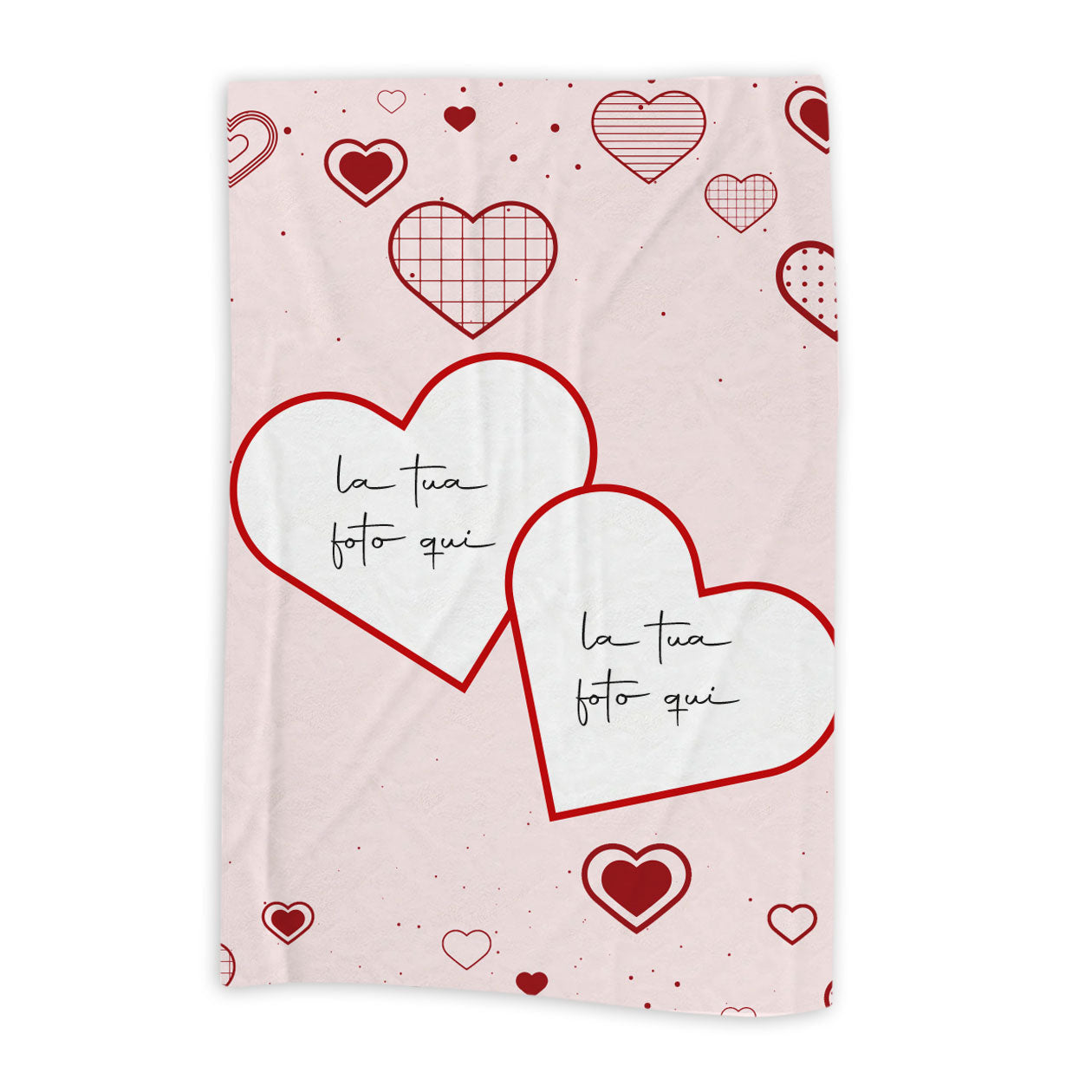 2 Hearts - plaid in pile - personalizzato con foto