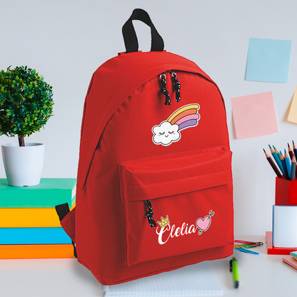 Rainbow - zaino scuola - personalizzato con nome