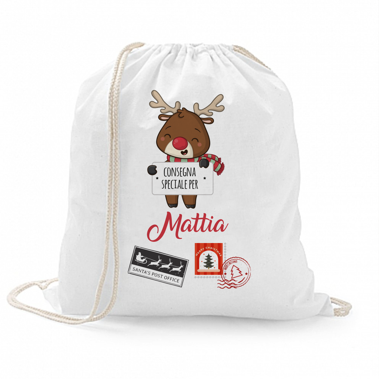 Santa's post office - Sacchetto personalizzato con nome