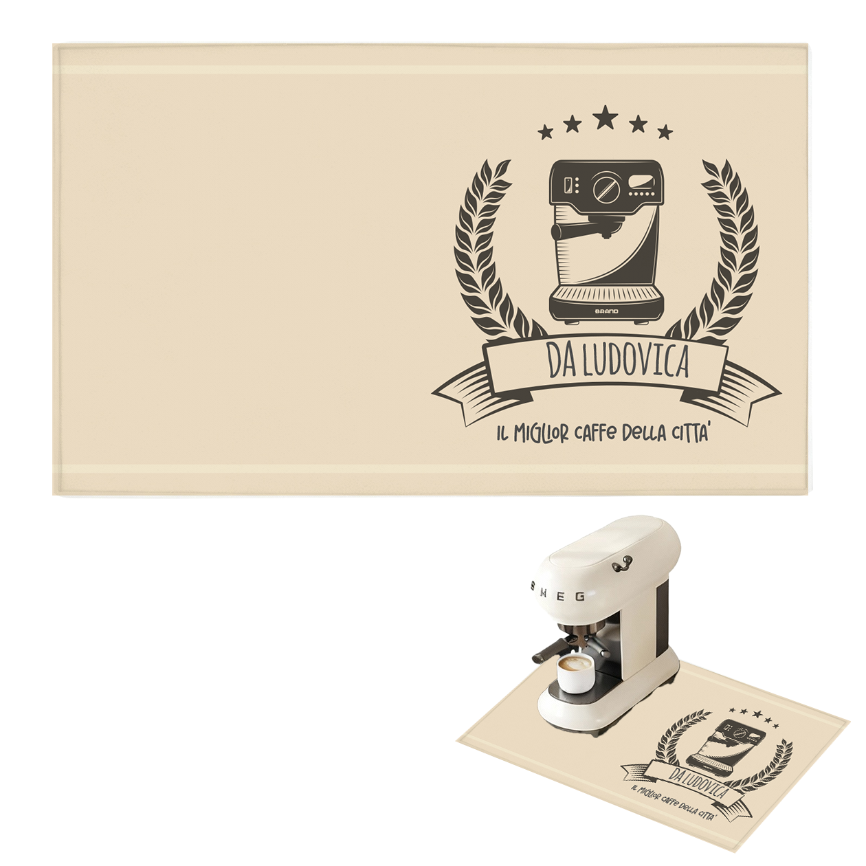 Il miglior caffè della città - Tappetino per Macchina del caffè  con Retro in Gomma Tappeto 30x40cm - personalizzato