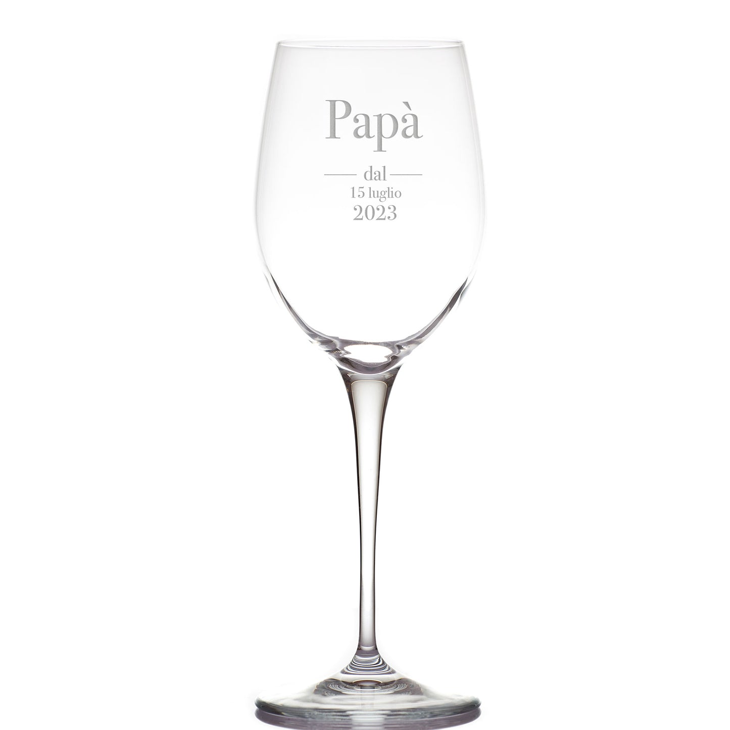 Papà dal... - Calice Bicchiere da Vino - personalizzato con data