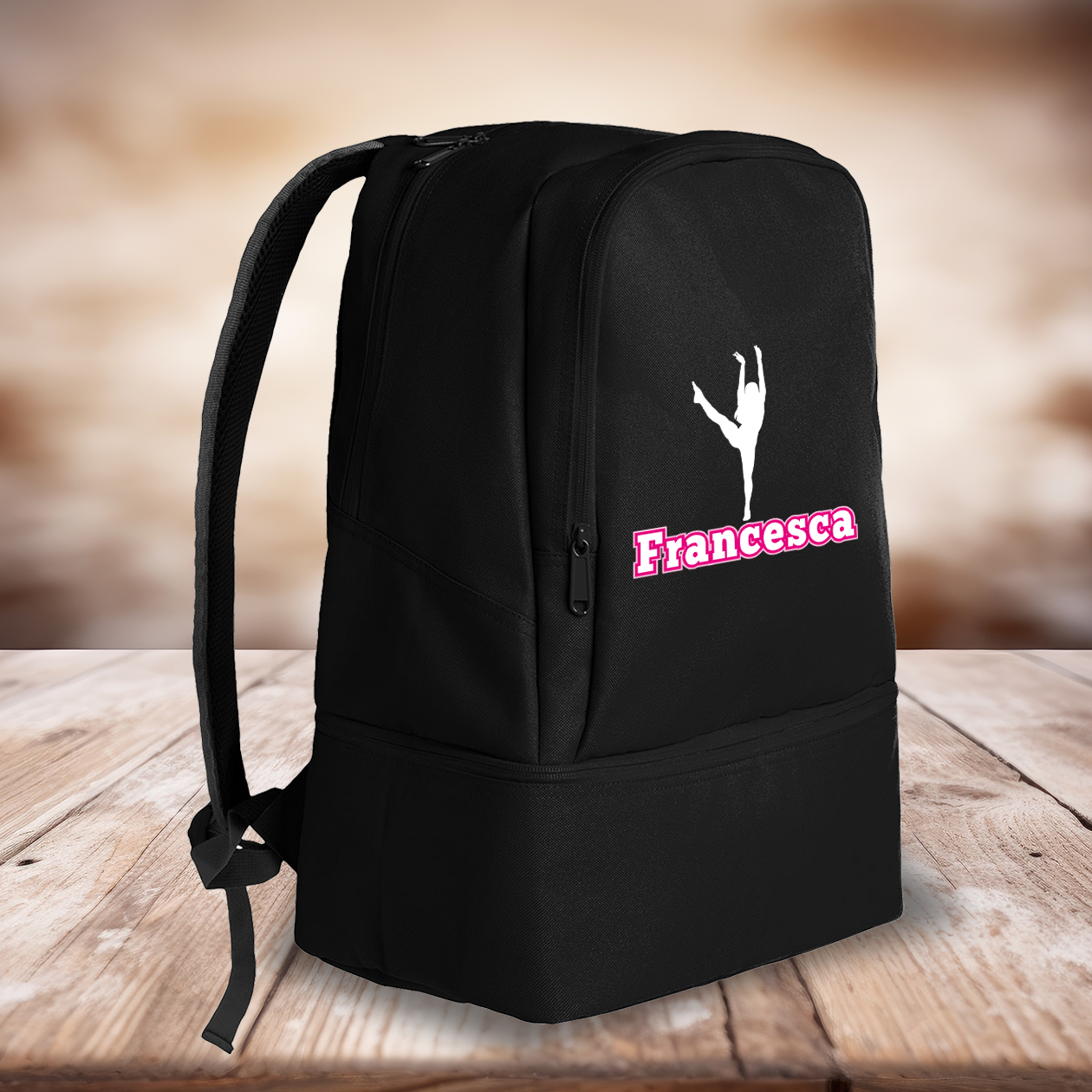 Dance - Zaino con scomparto sul fondo rigiro portascarpe - personalizzato con nome