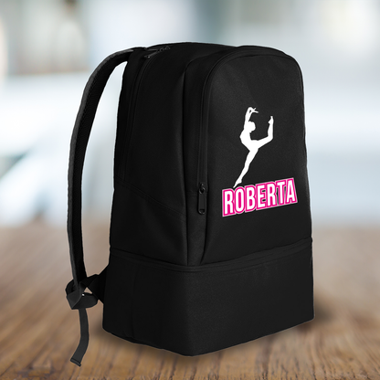 Ballerina - Zaino con scomparto sul fondo rigiro portascarpe - personalizzato con nome