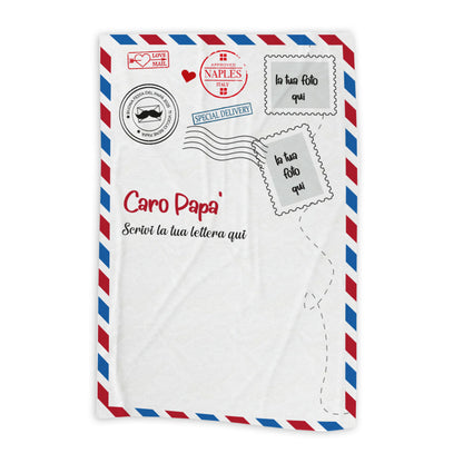 Caro papà - coperta Idea Regalo Festa del Papà - personalizzata con frase e foto
