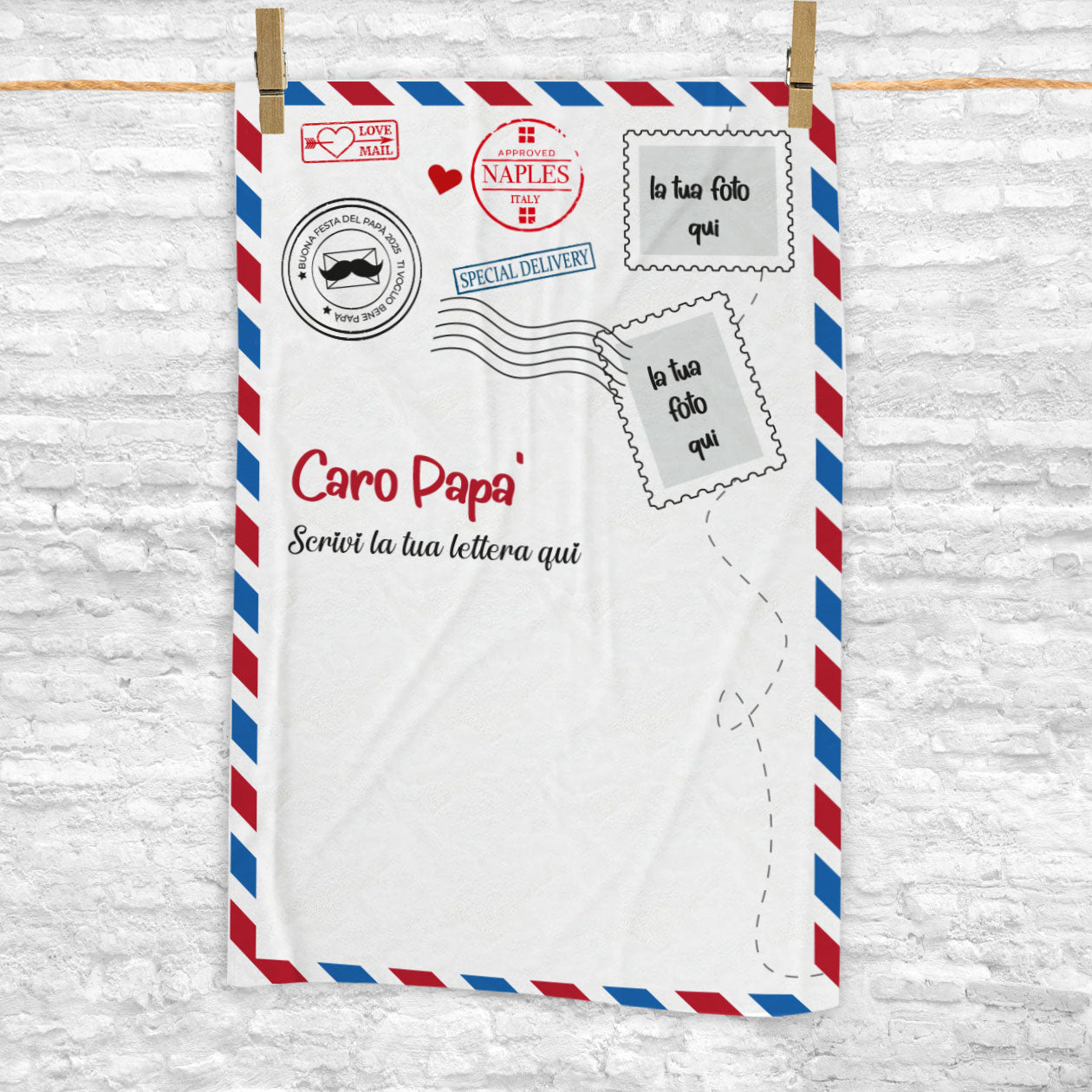 Caro papà - coperta Idea Regalo Festa del Papà - personalizzata con frase e foto