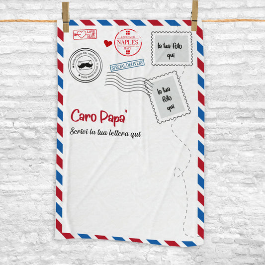 Caro papà - coperta Idea Regalo Festa del Papà - personalizzata con frase e foto