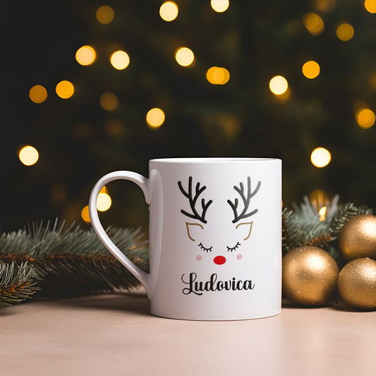 Renna elegante - Tazza mug - idea regalo Natale - personalizzato con nome