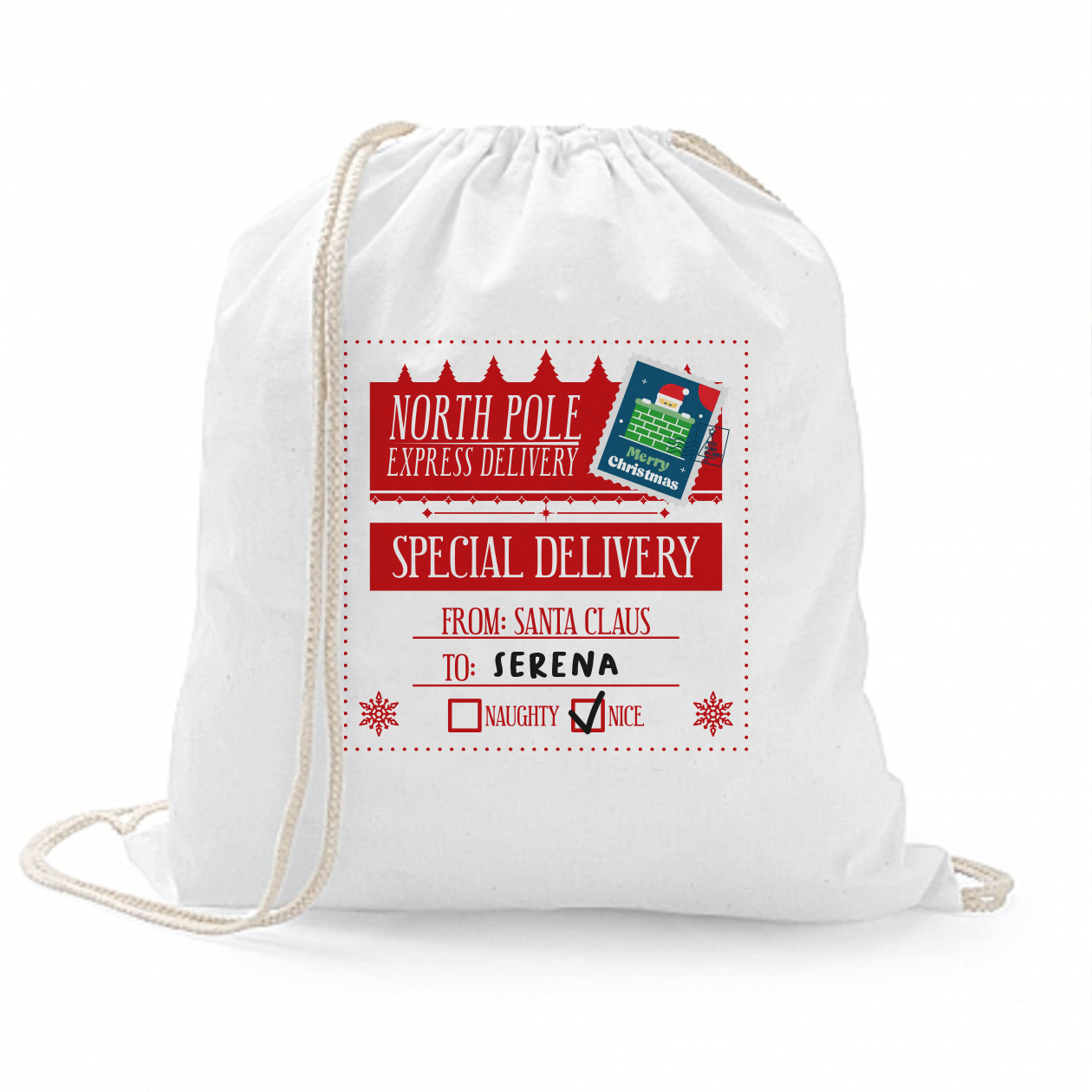 North pole express delivery - Sacchetto personalizzato con nome