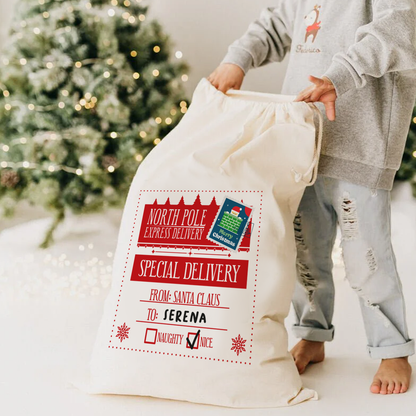 North pole express delivery - Sacchetto personalizzato con nome