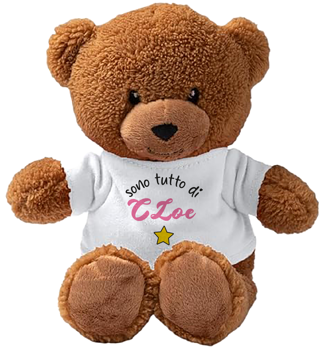 Sono tutto di - Teddy - Orsacchiotto di Peluche con Maglietta Personalizzata