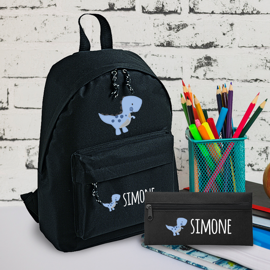 Dino - Zaino + Portapenne - personalizzati con nome