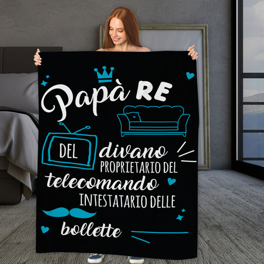 Papà re del divano - coperta Idea Regalo Festa del Papà