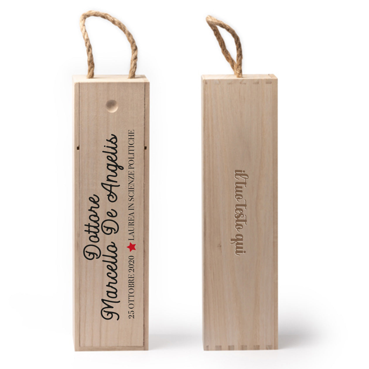 Dottore - portabottiglia in legno - personalizzato