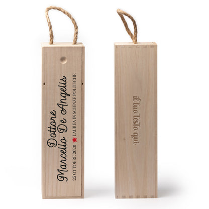 Dottore - portabottiglia in legno - personalizzato