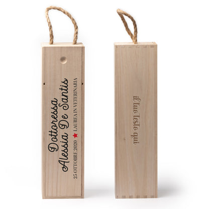 Dottoressa - portabottiglia in legno - personalizzato