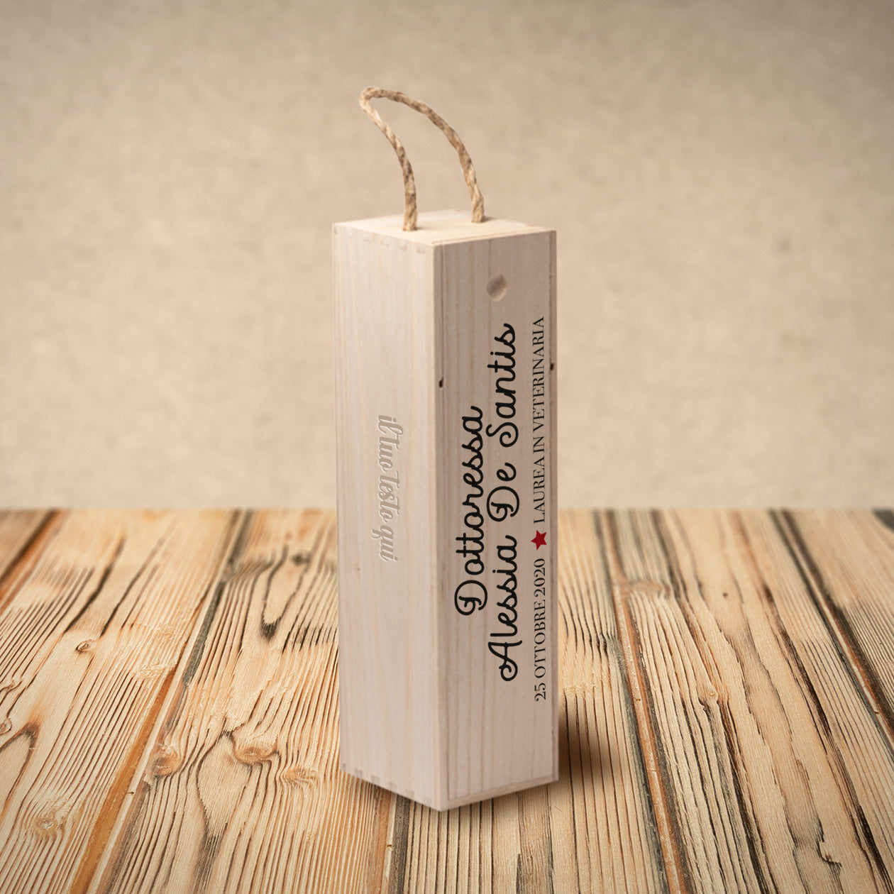 Dottoressa - portabottiglia in legno - personalizzato