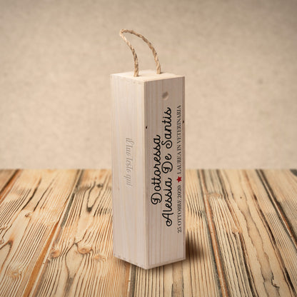 Dottoressa - portabottiglia in legno - personalizzato