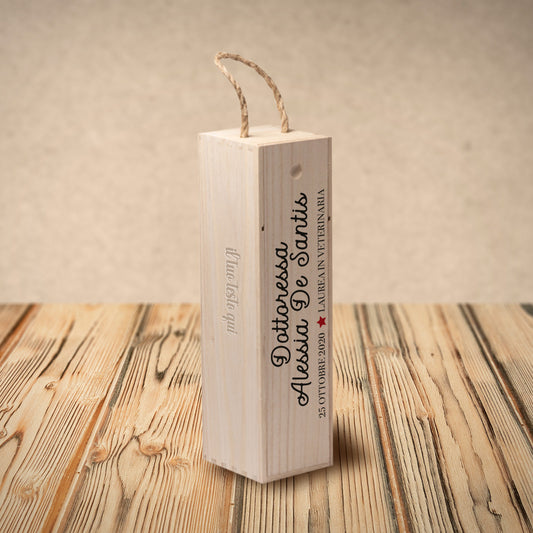 Dottoressa - portabottiglia in legno - personalizzato