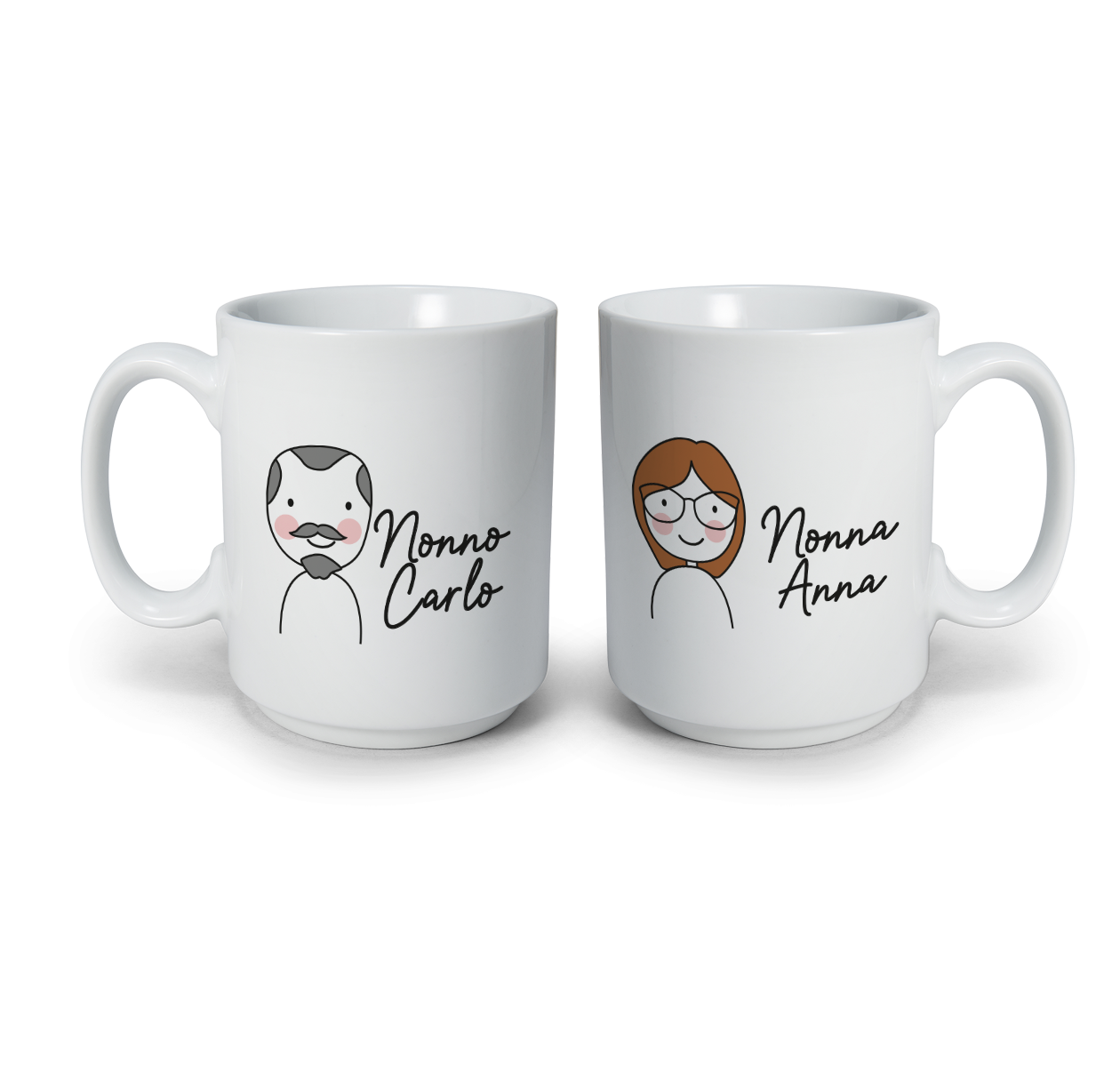 Nonno e nonna - Coppia tazze Mug - personalizzata con nomi