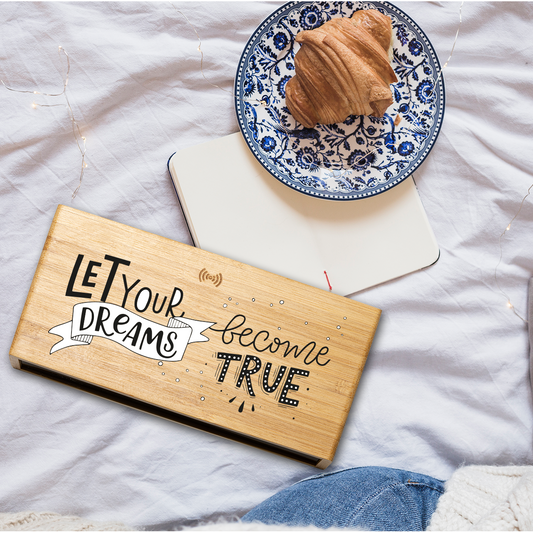 Dreams - Sveglia Digitale in Bambù con Orologio da Tavolo