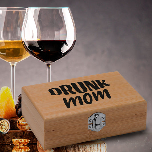 Drunk mom - Set da vino in bamboo