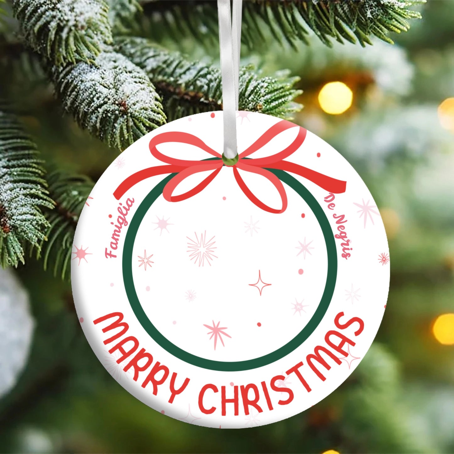 Marry Christmas - Pallina di Natale in plexiglas - personalizzata