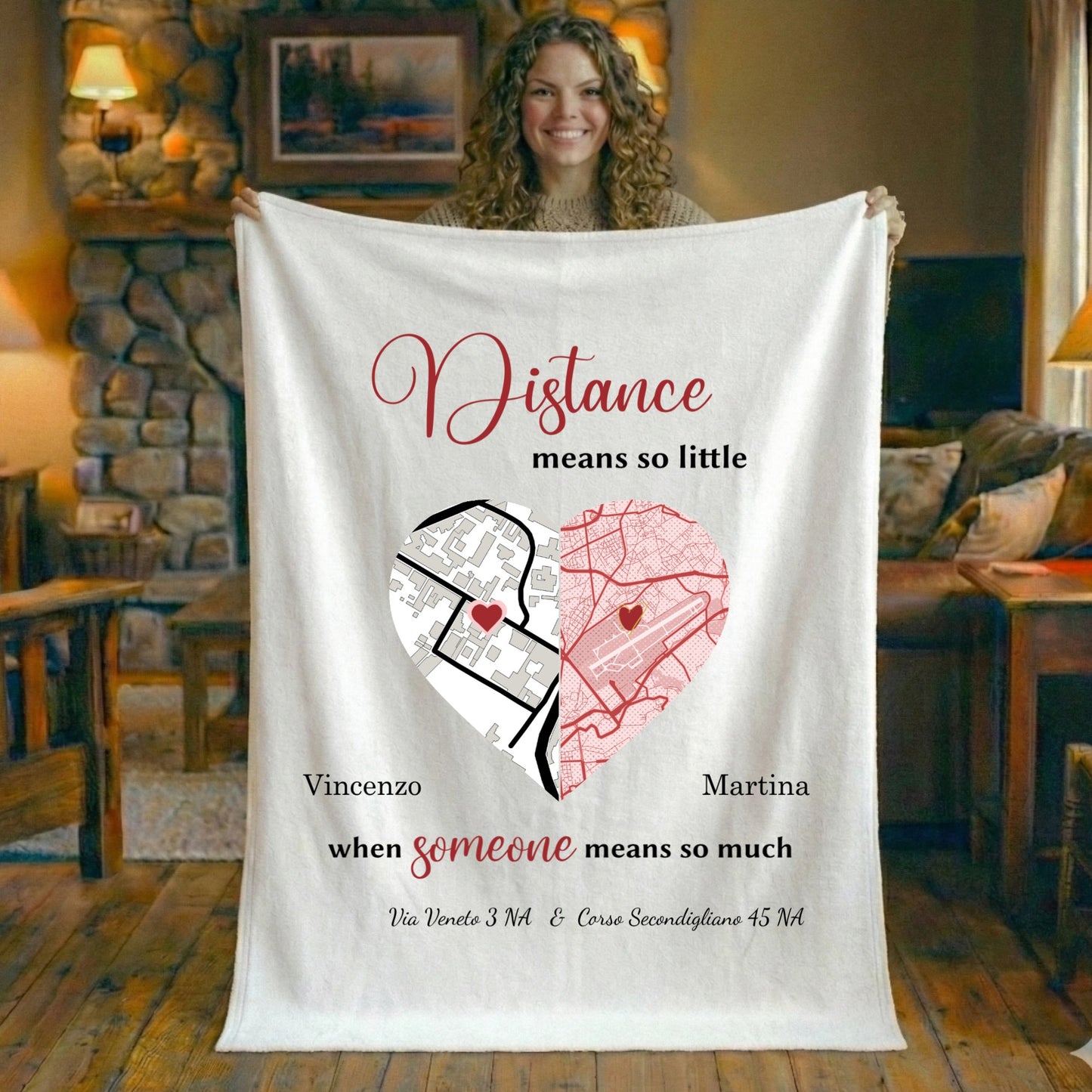 Plaid La distanza non conta Personalizzazione Fai da Te