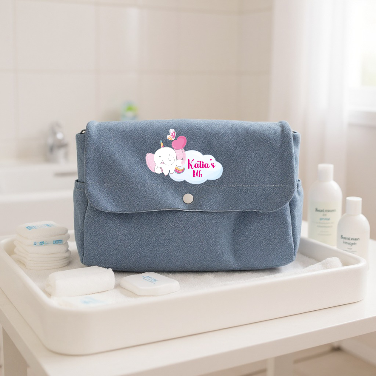 Sky Pink - Borsa Fasciatoio per Neonato personalizzata con nome