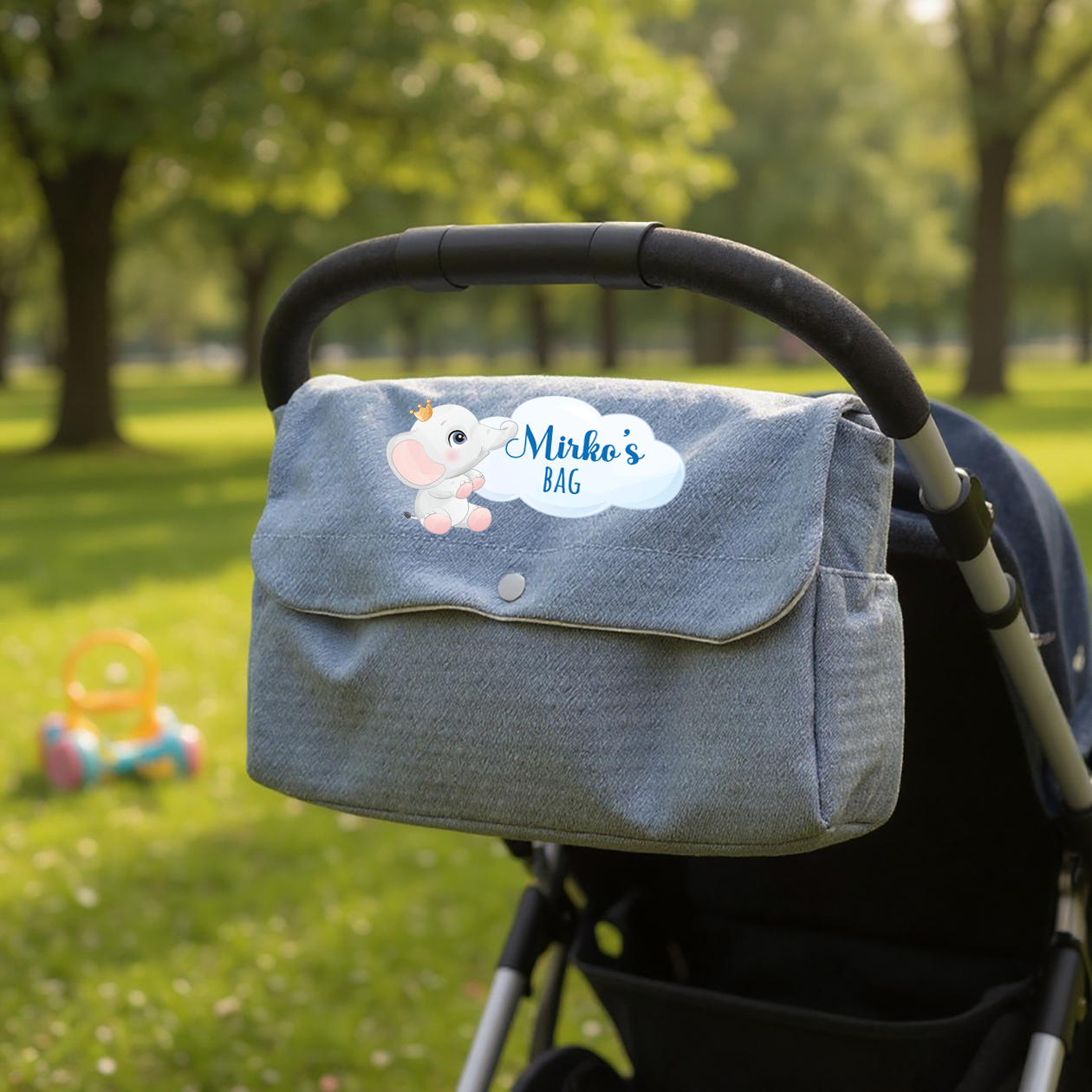Baby Elephant King - Borsa Fasciatoio per Neonato personalizzata con nome