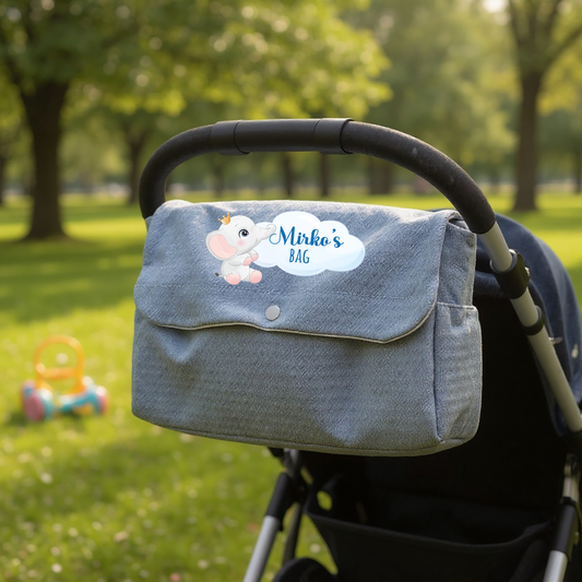 Baby Elephant King - Borsa Fasciatoio per Neonato personalizzata con nome