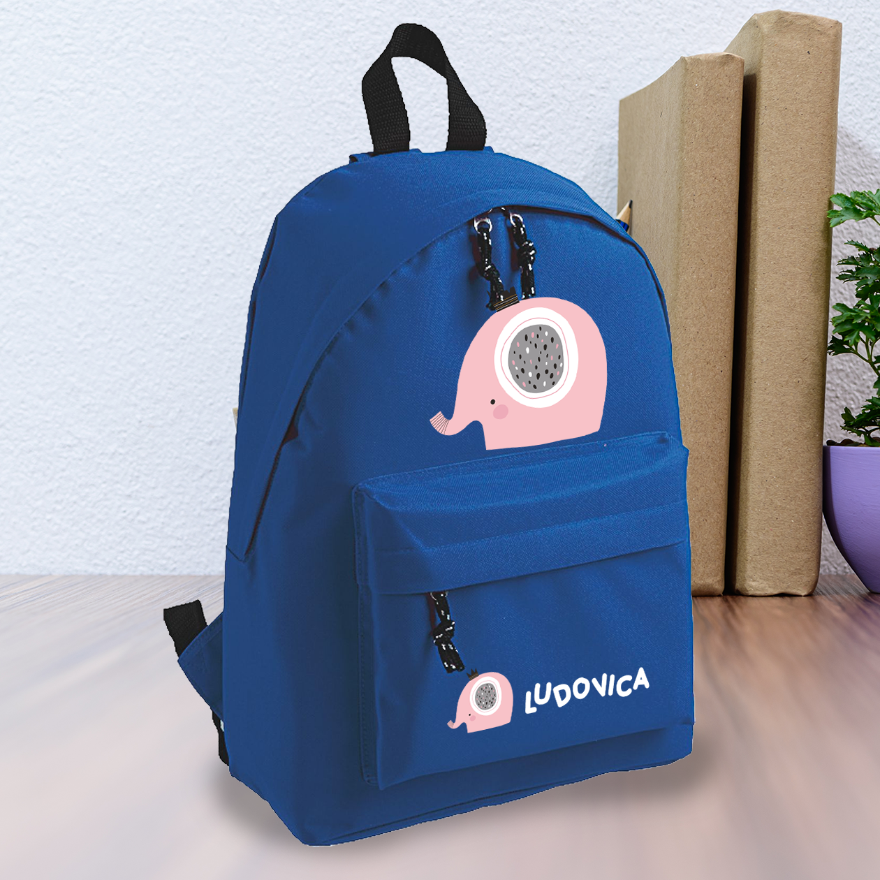 Elephant style - zaino scuola - personalizzato con nome