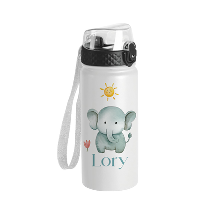 Baby Elephant - Borraccia termica da 550 ml - personalizzata con nome
