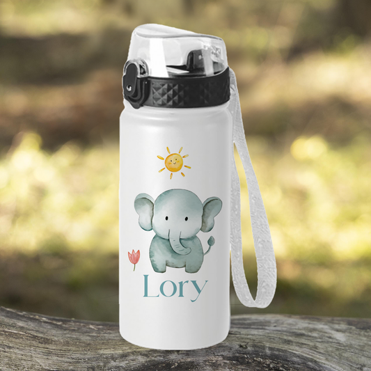 Baby Elephant - Borraccia termica da 550 ml - personalizzata con nome