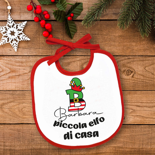 Piccolo elfo di casa - Bavetto - personalizzato con nome e iniziale