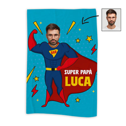 Super papà - coperta Idea Regalo Festa del Papà - personalizzata con foto e nome