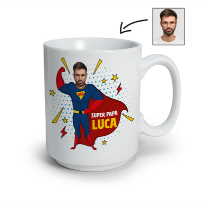 Super papà - Tazza mug personalizzata con foto e nome