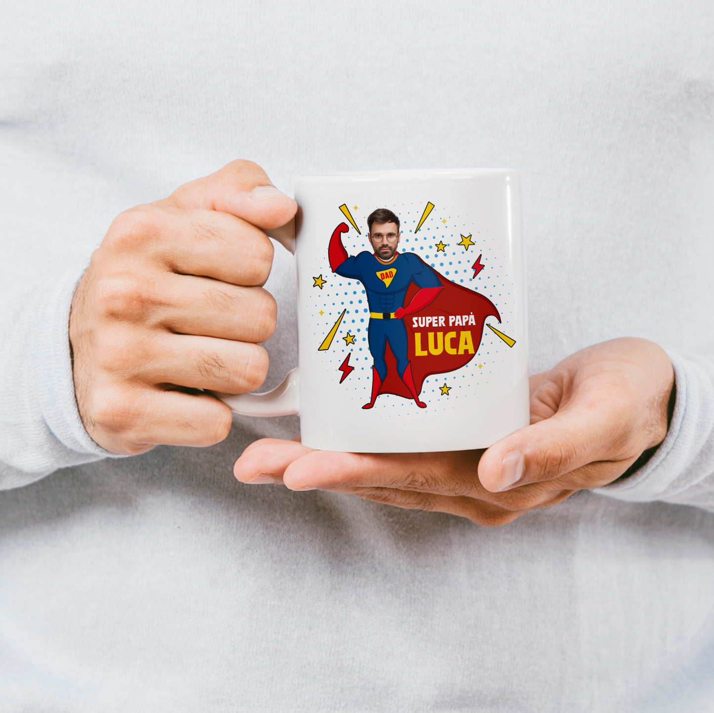 Super papà - Tazza mug personalizzata con foto e nome