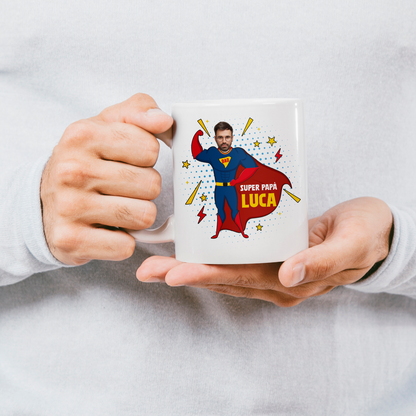 Super papà - Tazza mug personalizzata con foto e nome