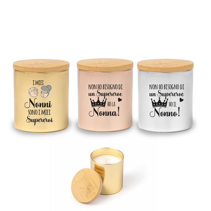I mie nonni sono i miei supereroi - Set di 3 Candele Profumate