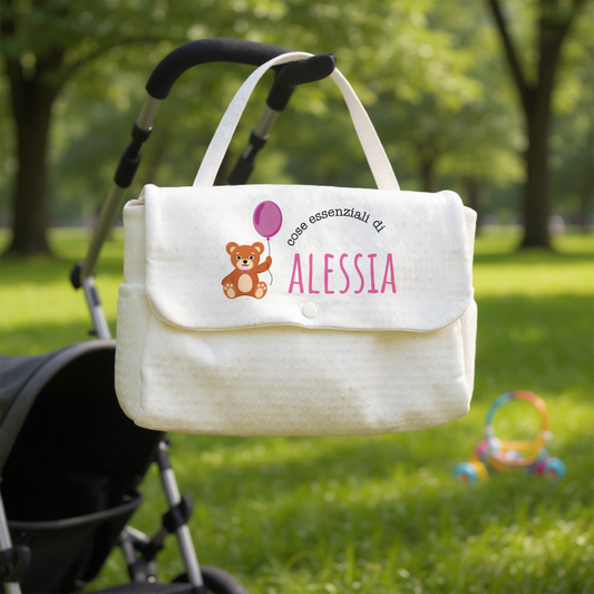 Cose essanziali girl - Borsa Fasciatoio per Neonato personalizzata con nome