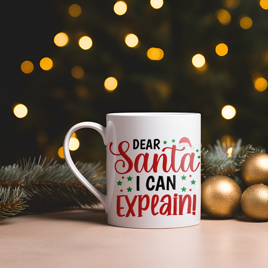 Dear Santa I can Explain - Tazza mug - idea regalo Natale