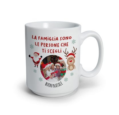 La famiglia sono le persone che ti scegli - Tazza mug - idea regalo Natale - personalizzata con foto