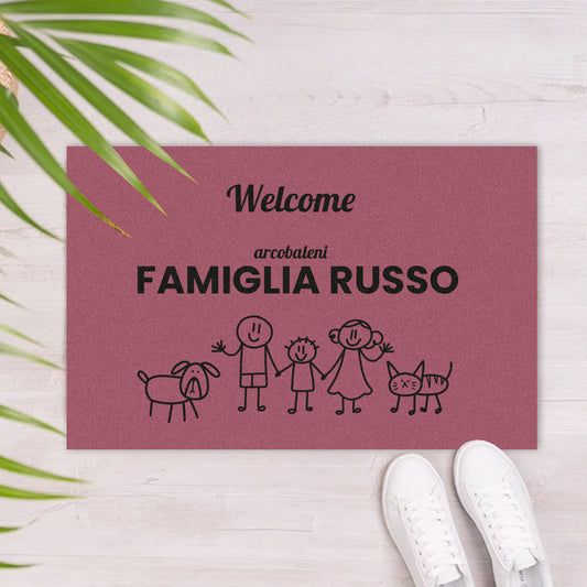 Welcome - Tappeto - personalizzato con cognome famiglia