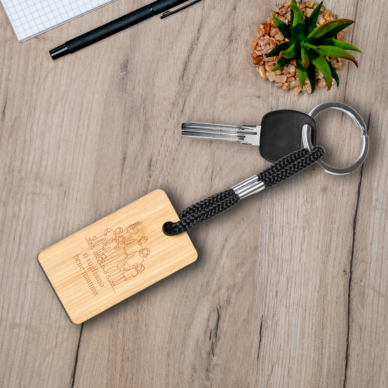 Ti vogliamo bene mamma - Portachiavi in Legno