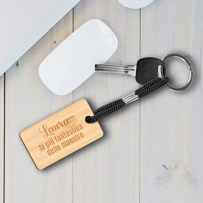 La più fantastica delle maestre - Portachiavi in Legno - personalizzato con nome