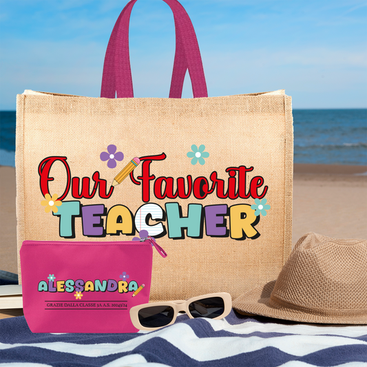 Our Favorite Teacher - Borsa mare & Pochette - Combo