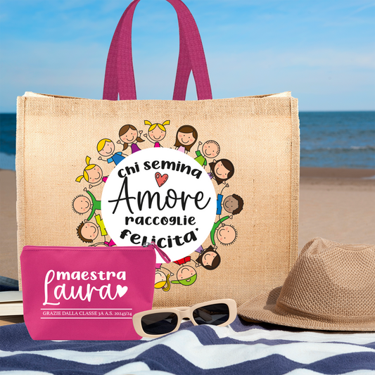 Chi semina amore raccoglie felicità - Borsa mare & Pochette - Combo